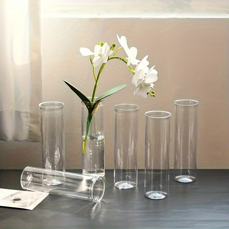 Clear Cylinder Vase Set for Flowers, Desktop Decor and Wedding Centerpieces