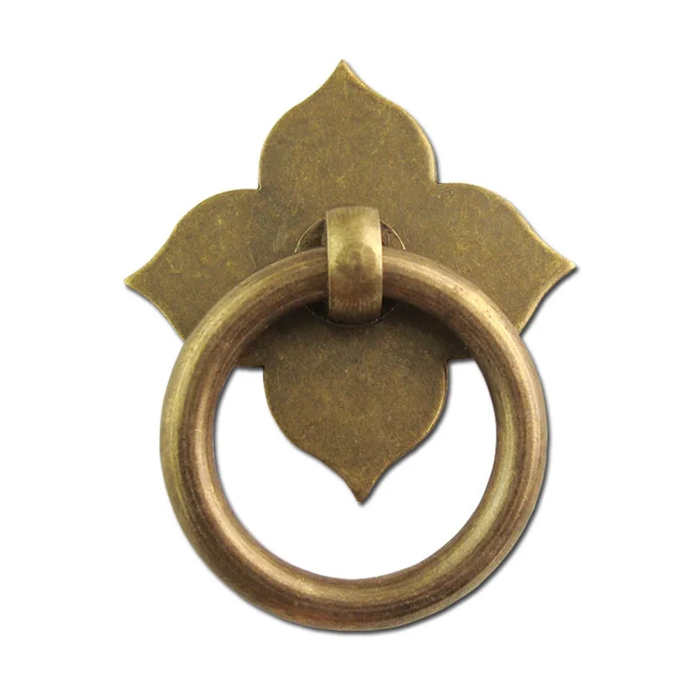 Vintage Leaf Brass Cabinet Knob Antique Drawer Pull for Kitchen Cabinets