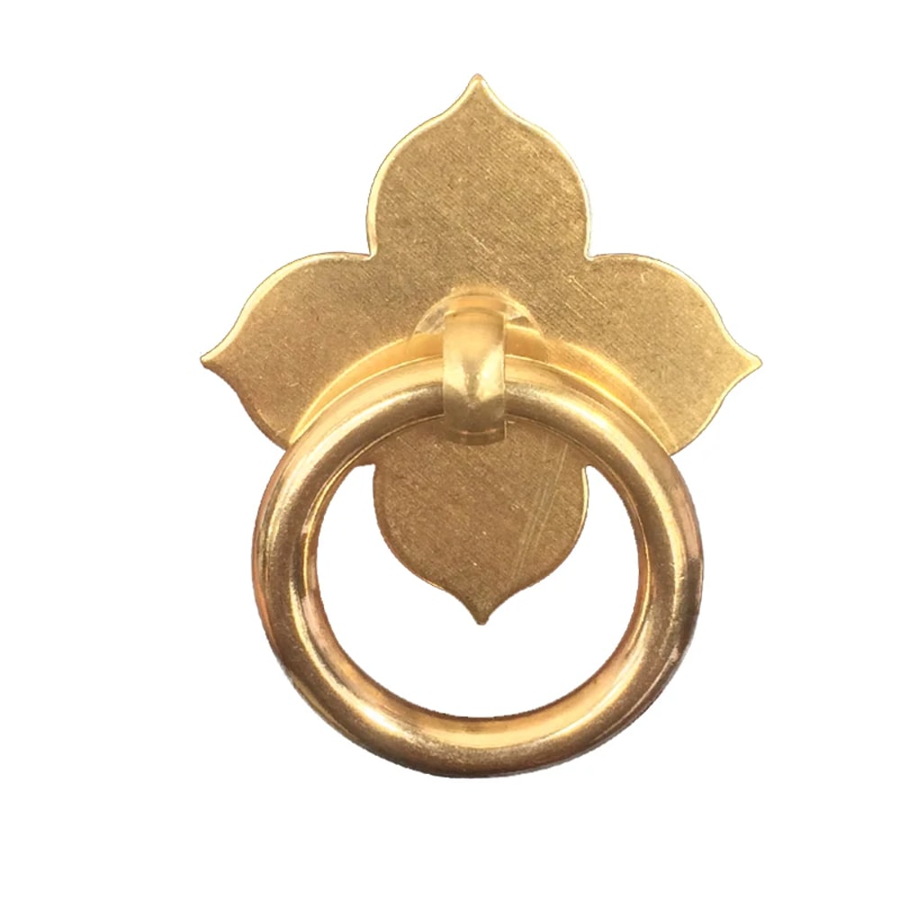 Vintage Leaf Brass Cabinet Knob Antique Drawer Pull for Kitchen Cabinets