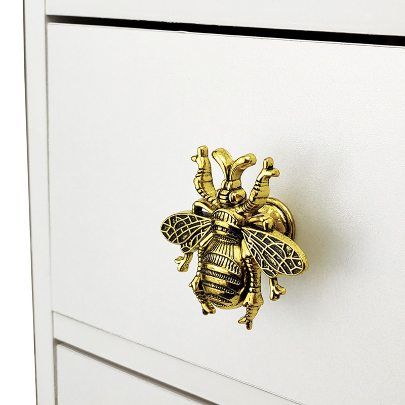 Vintage Bee Solid Brass Cabinet Knob Decorative Drawer Pull For Kitchen Cupboards 2