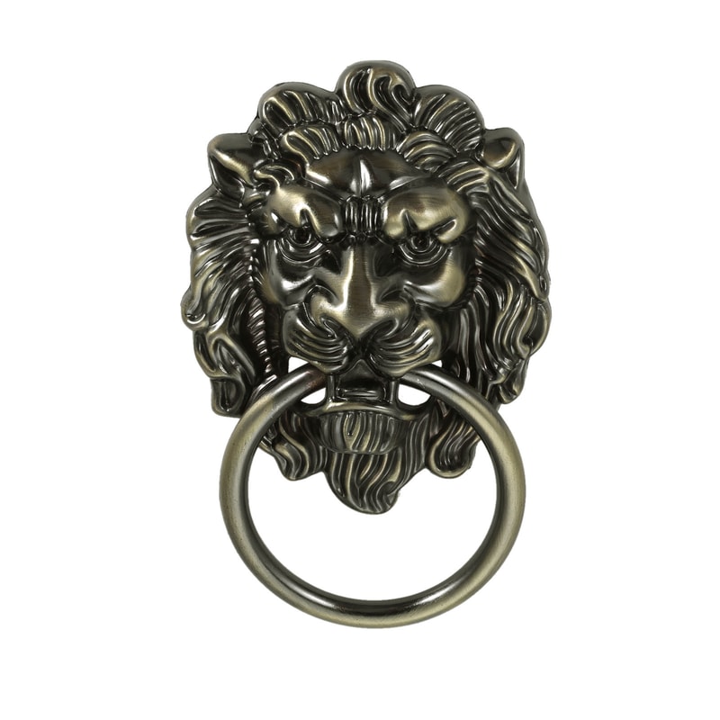 Vintage Lion Head Ring Pull Antique Bronze Cabinet Handle 6