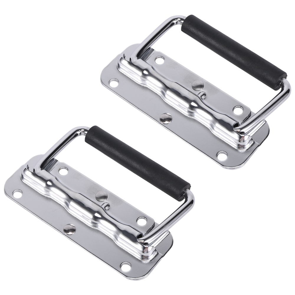 Stainless Steel Folding Toolbox Handle Set, Spring Loaded Chest Pulls