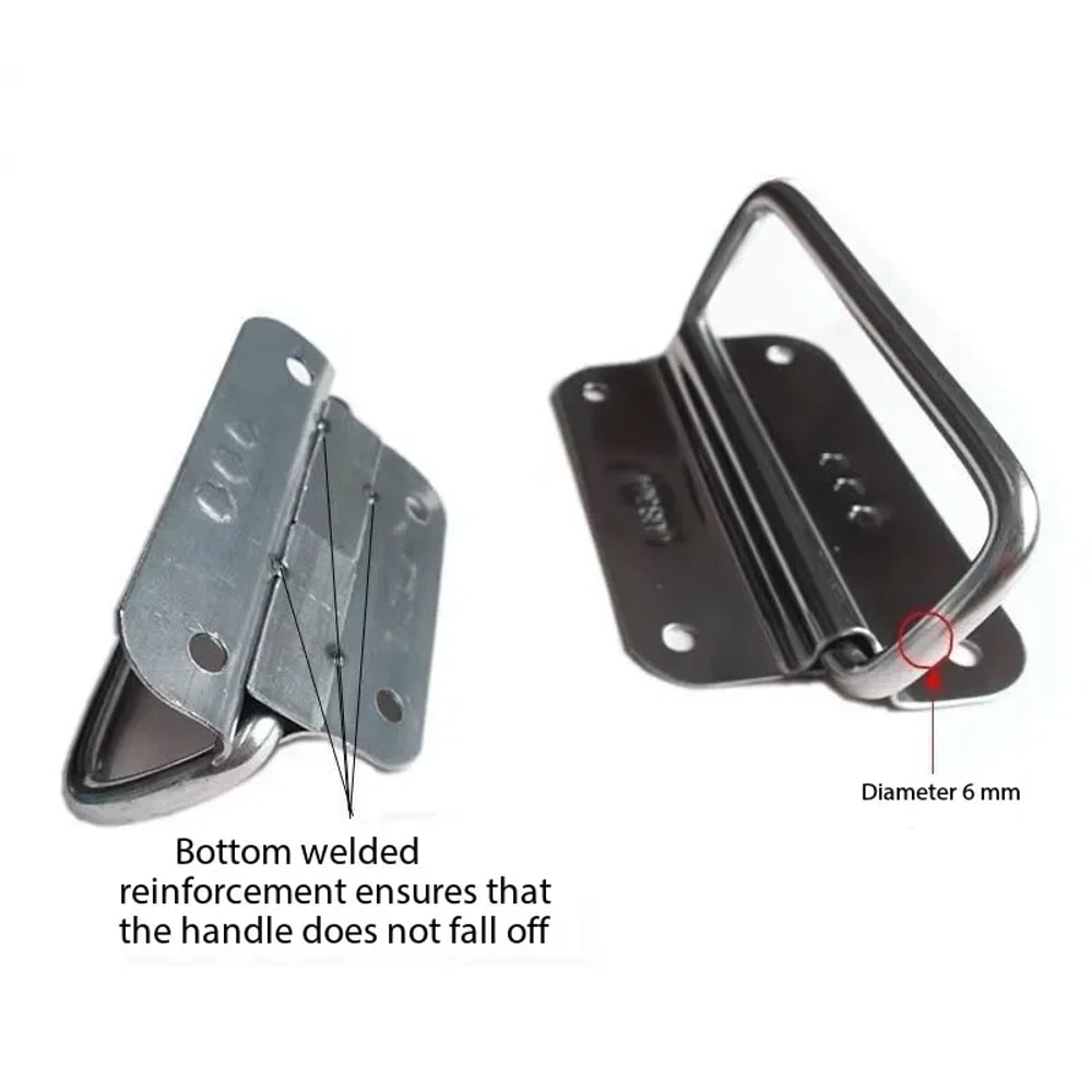 Heavy Duty Stainless Steel Folding Handle For Toolbox And Industrial Cabinets 1