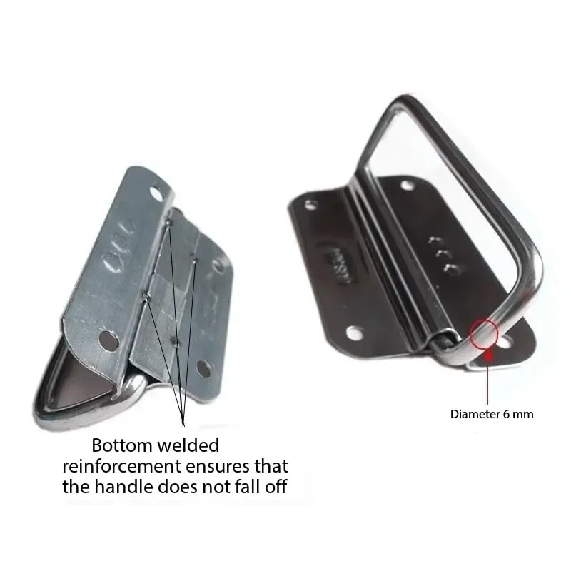 Heavy Duty Stainless Steel Folding Handle For Toolbox And Industrial Cabinets 1