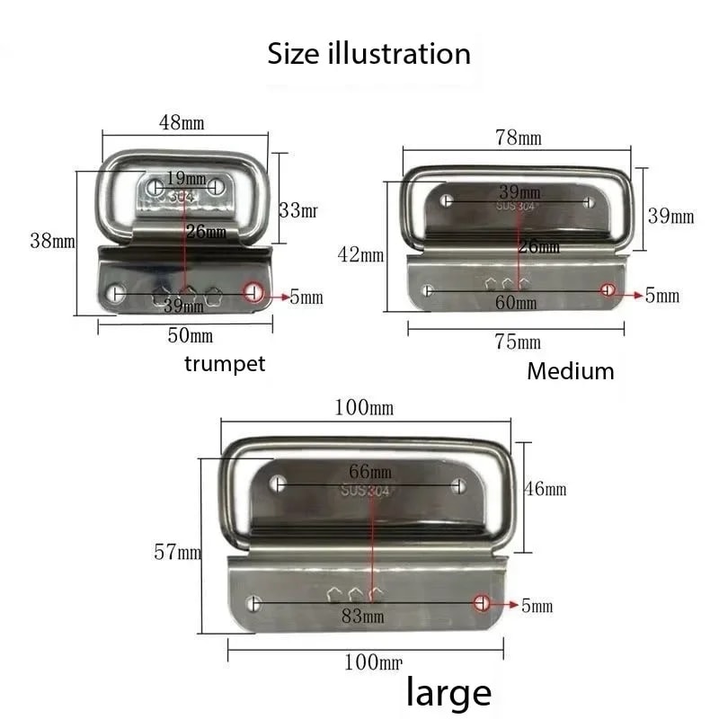 Heavy Duty Stainless Steel Folding Handle For Toolbox And Industrial Cabinets 3