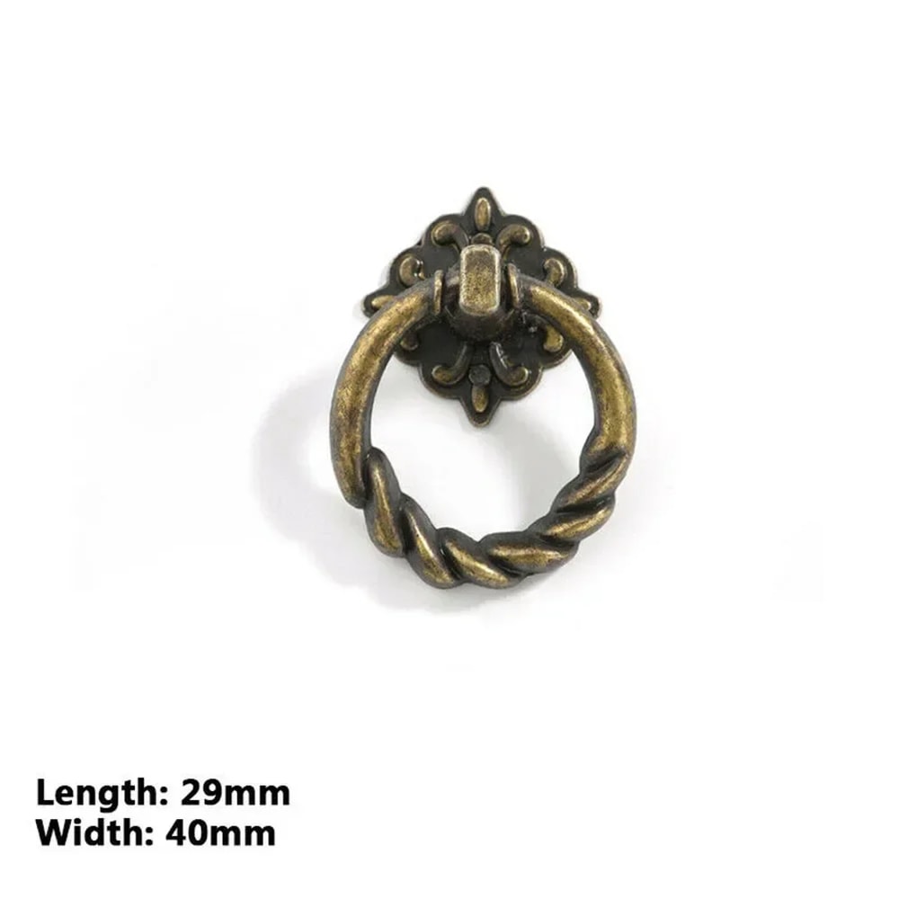 Retro Antique Brass Cabinet Door Pulls Vintage Cupboard Handles For Furniture Decor 4
