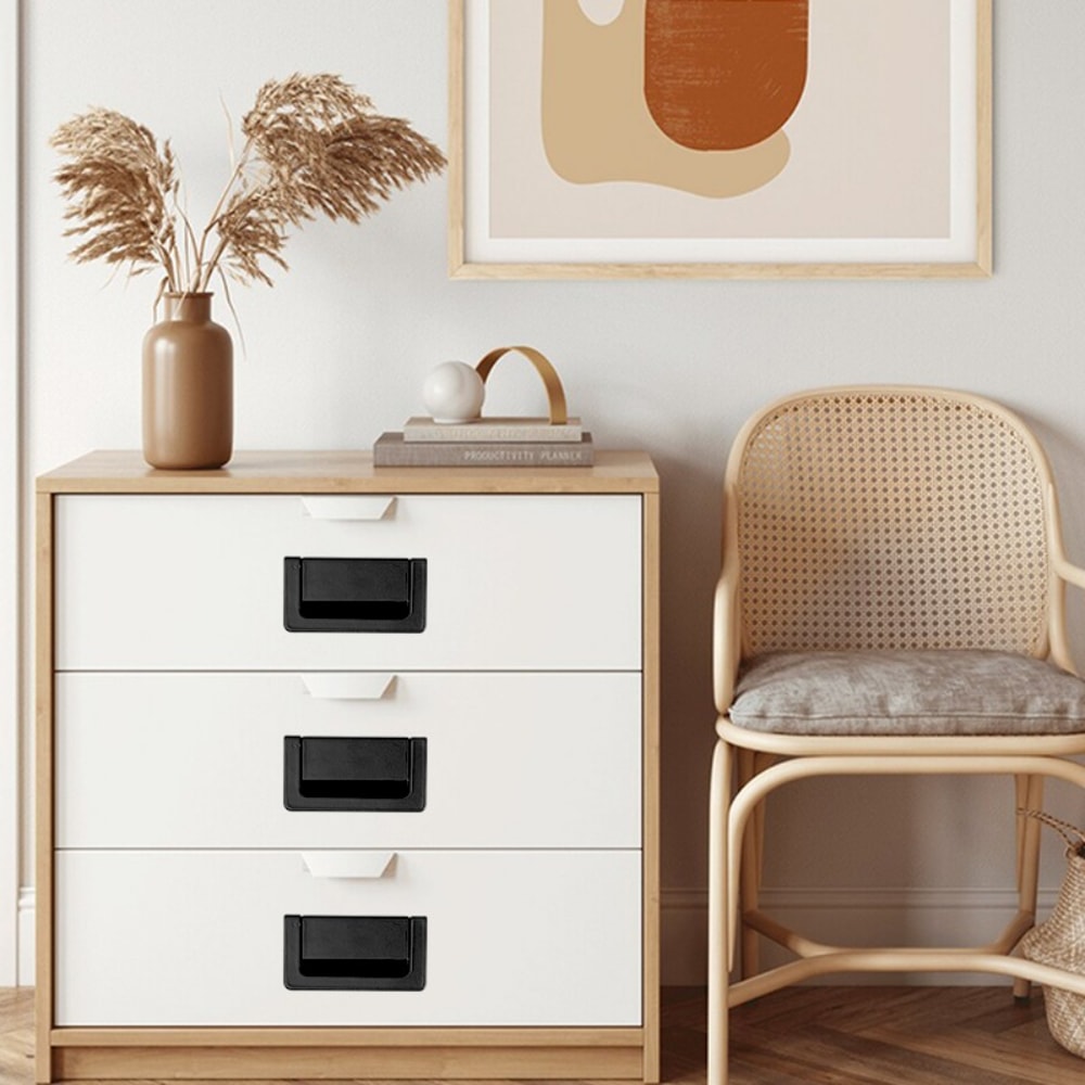 Matte Black Recessed Cabinet Handle Hidden Drawer Pull For Modern Cabinets 3