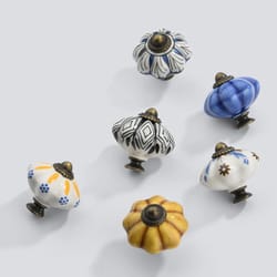 vintage ceramic cabinet knob single hole round drawer handle