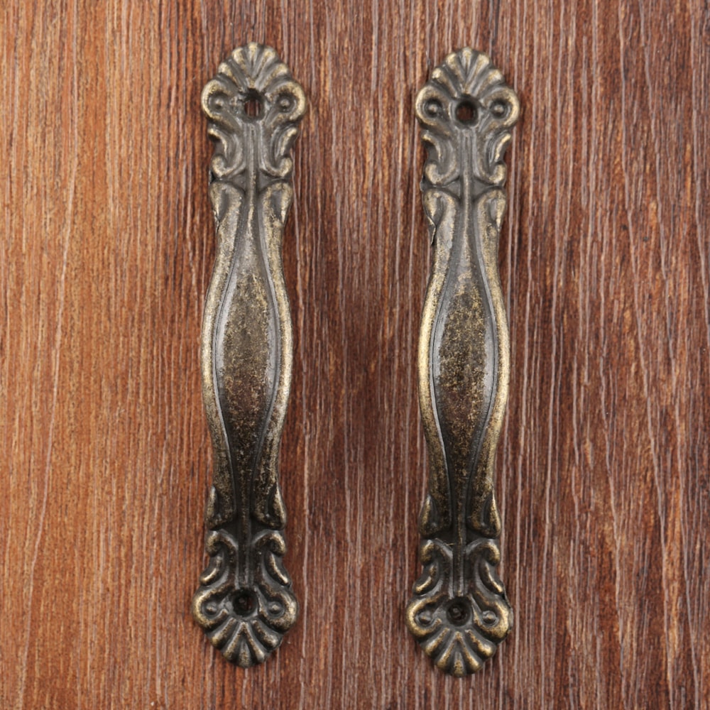 Vintage Floral Cabinet Pulls Antique Bronze Zinc Alloy Drawer Handles Set
