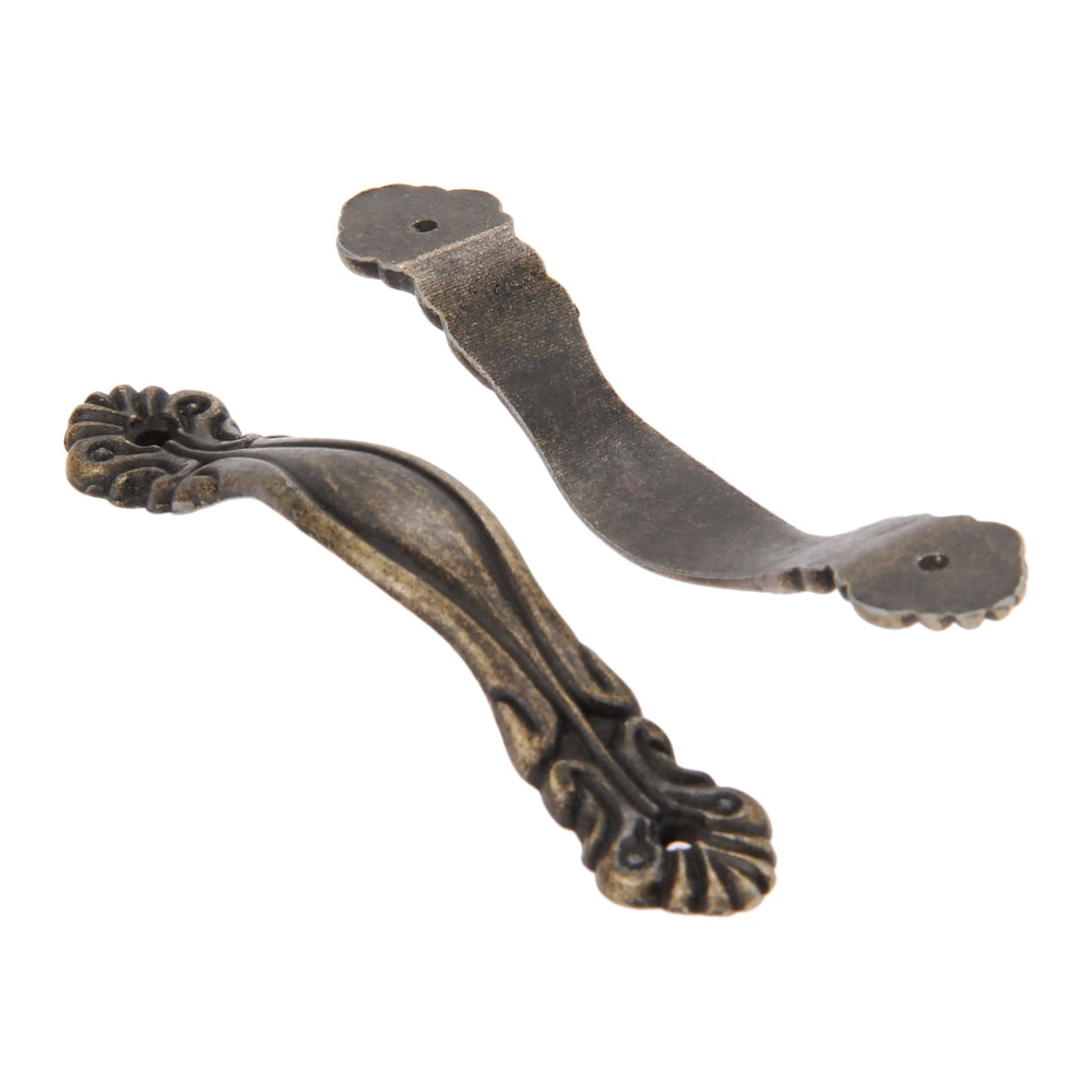 Vintage Floral Cabinet Pulls Antique Bronze Zinc Alloy Drawer Handles Set
