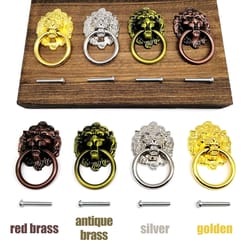 vintage lion head drawer pull ring knob for cabinet dresser jewelry box