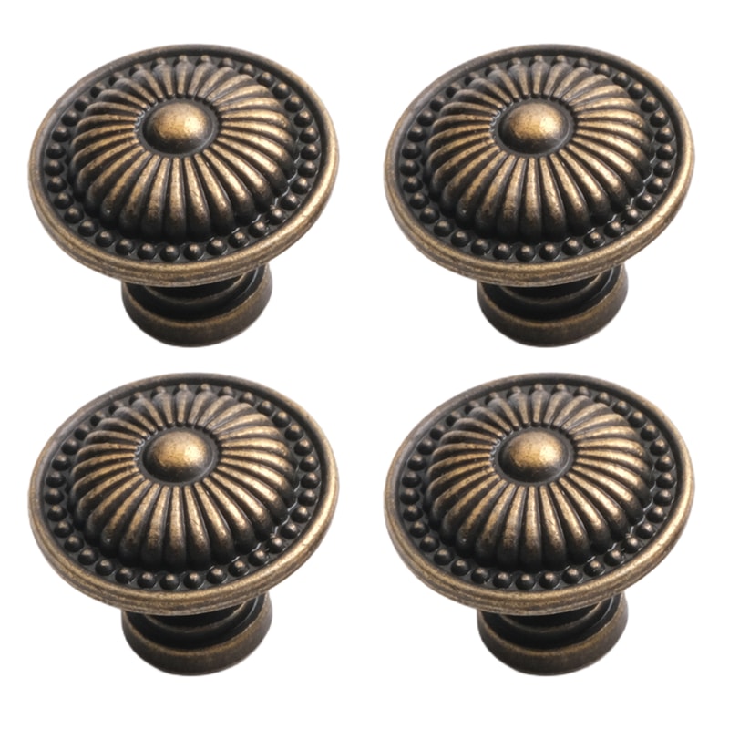 Vintage Bronze Cabinet Knobs Set Antique Dresser and Jewelry Box Pulls