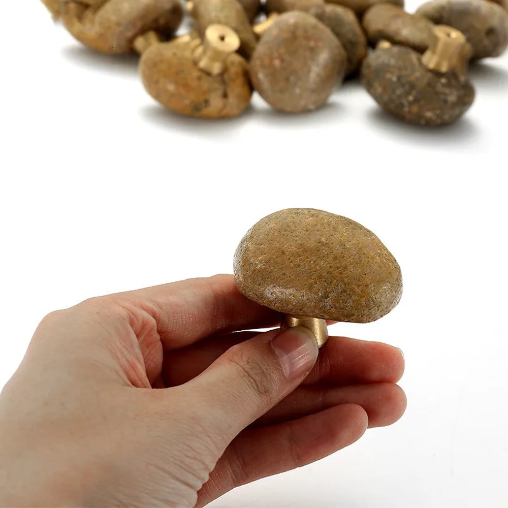 Natural Stone Cabinet Knob with Zinc Alloy Base for Drawers, Cabinets and Wardrobes