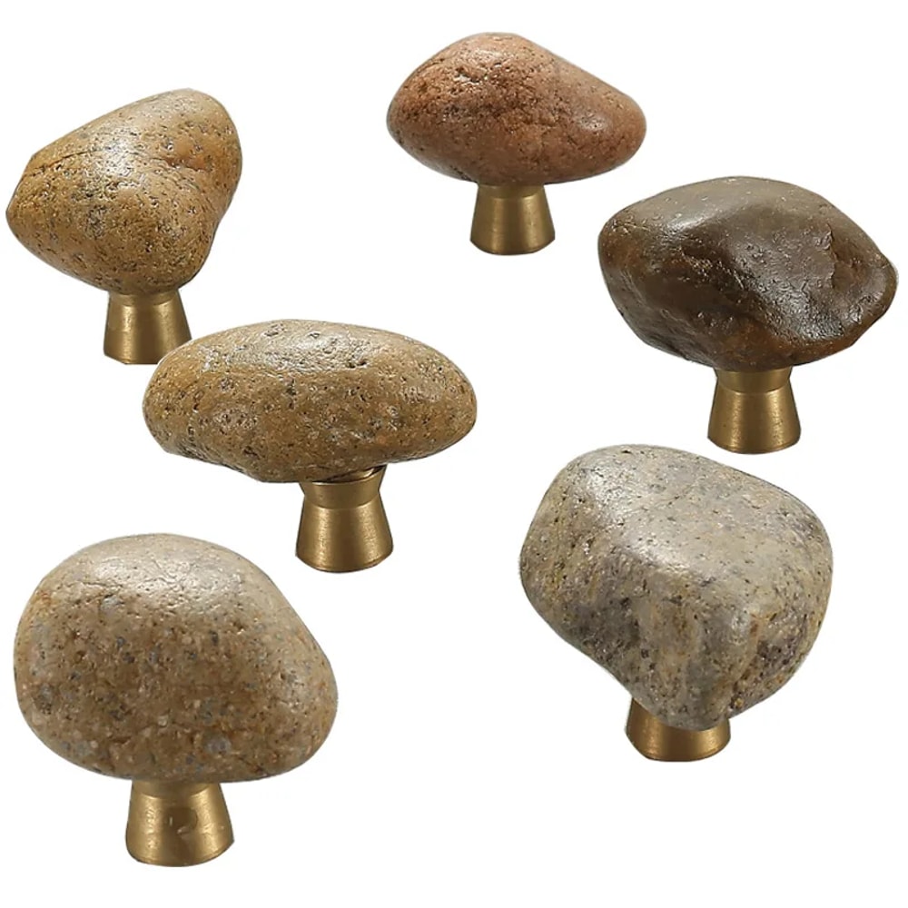 Natural Stone Cabinet Knob with Zinc Alloy Base for Drawers, Cabinets and Wardrobes