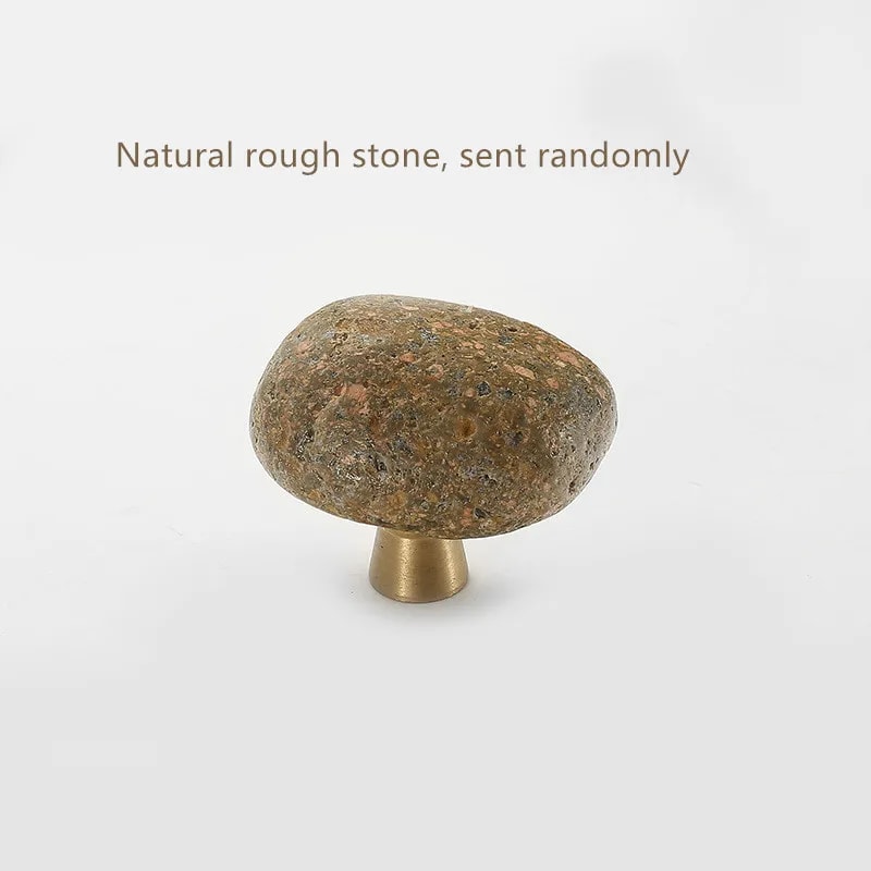 Natural Stone Cabinet Knob with Zinc Alloy Base for Drawers, Cabinets and Wardrobes