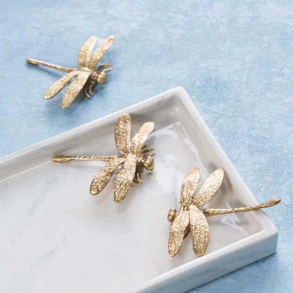 Dragonfly Drawer Knob In Brass For Cabinets Dressers And Wardrobes 2
