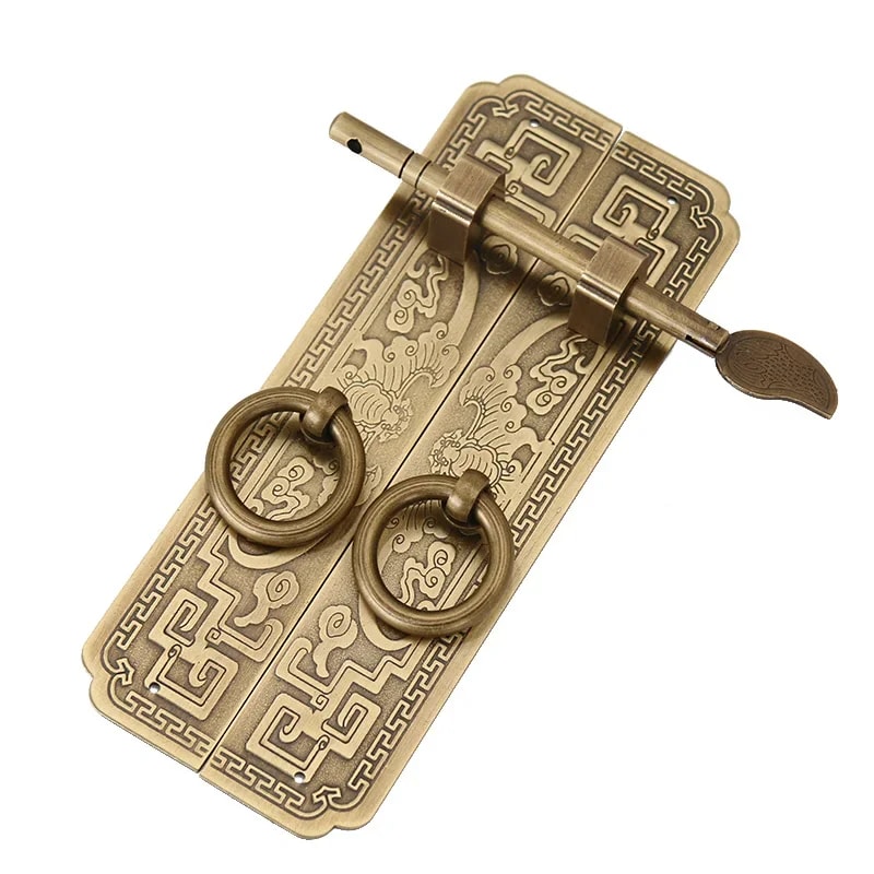 Vintage Chinese Style Pure Copper Cabinet Handle For Wardrobe Bookcase And Furniture Doors 2