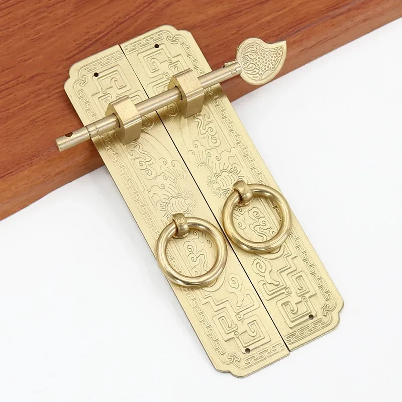Vintage Chinese Style Pure Copper Cabinet Handle For Wardrobe Bookcase And Furniture Doors 3