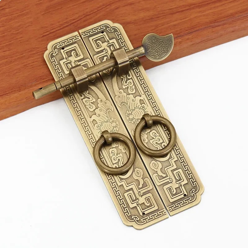 Vintage Chinese Style Pure Copper Cabinet Handle For Wardrobe Bookcase And Furniture Doors 4