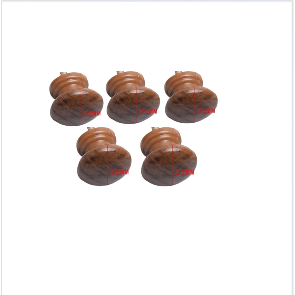 Modern Wood Grain Cabinet Knobs Pack Round Single Hole Drawer Pulls 6