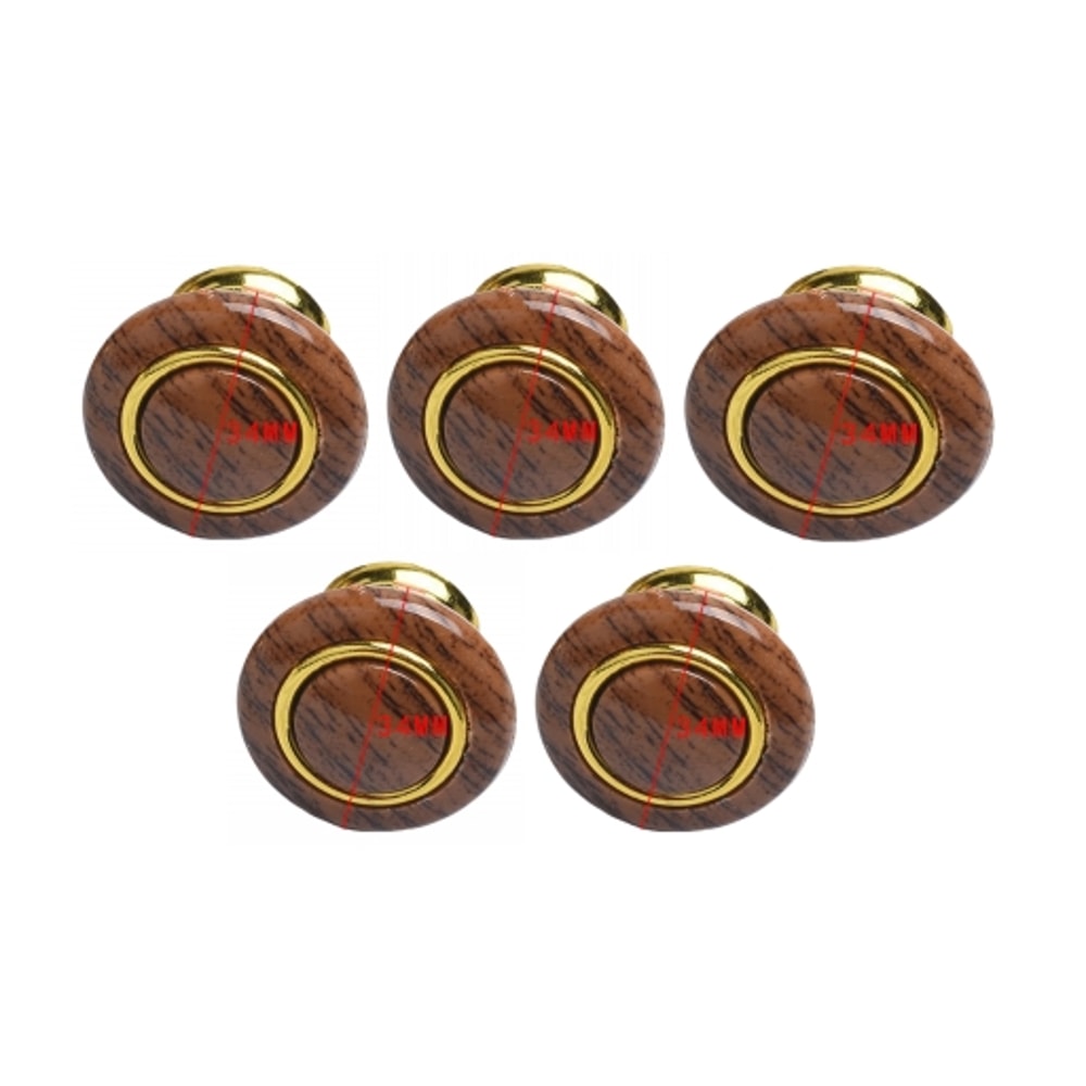 Modern Wood Grain Cabinet Knobs Pack Round Single Hole Drawer Pulls 7