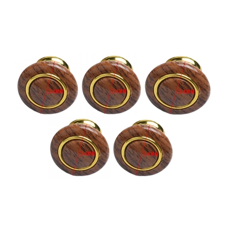 Modern Wood Grain Cabinet Knobs Pack Round Single Hole Drawer Pulls 7