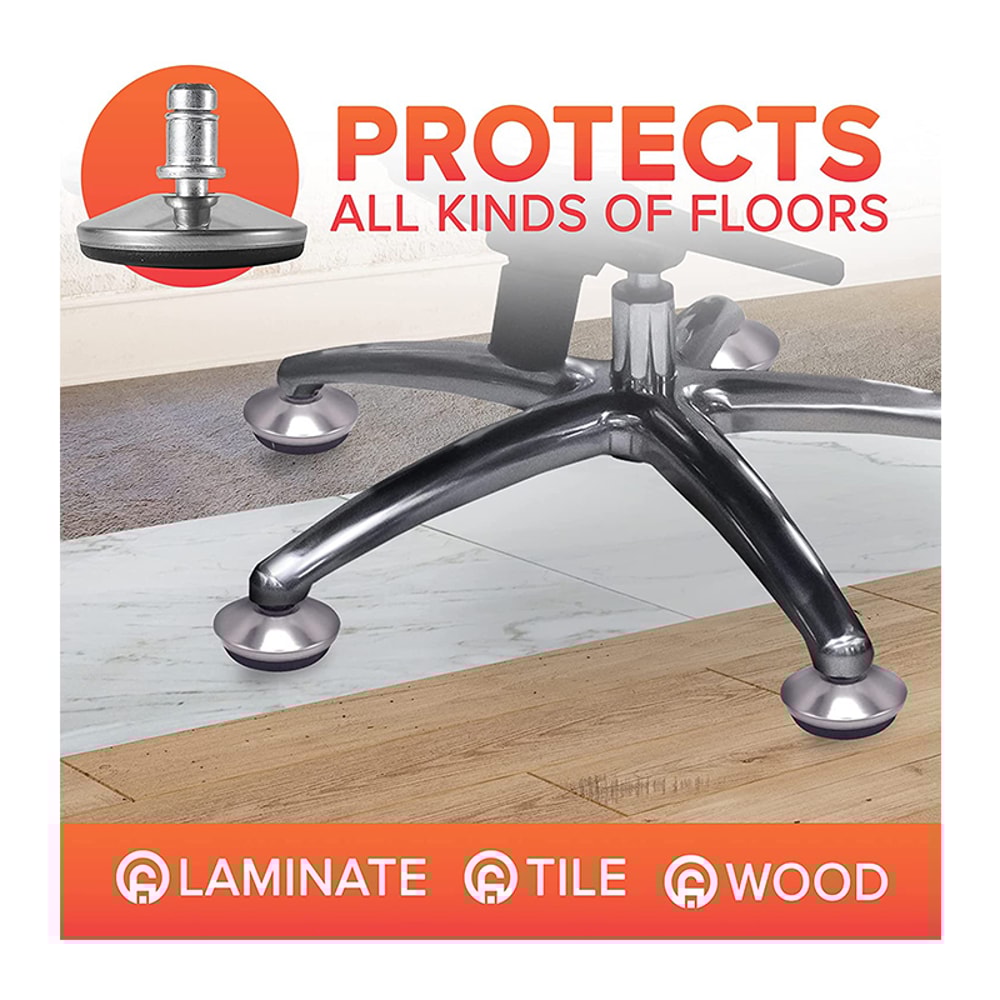 Office Chair Bell Glides Set Stem Fixed Feet Replacement