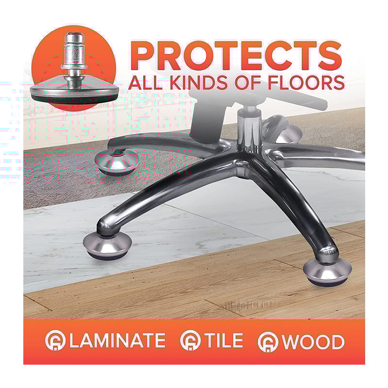 Office Chair Bell Glides Set Stem Fixed Feet Replacement