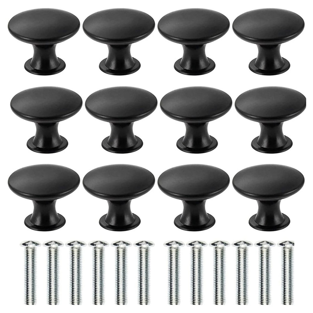 Black Cabinet Knobs Single Hole Matte Cabinet Hardware