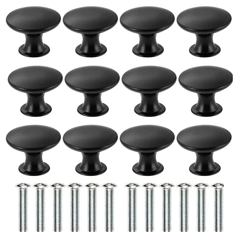 Black Cabinet Knobs Single Hole Matte Cabinet Hardware