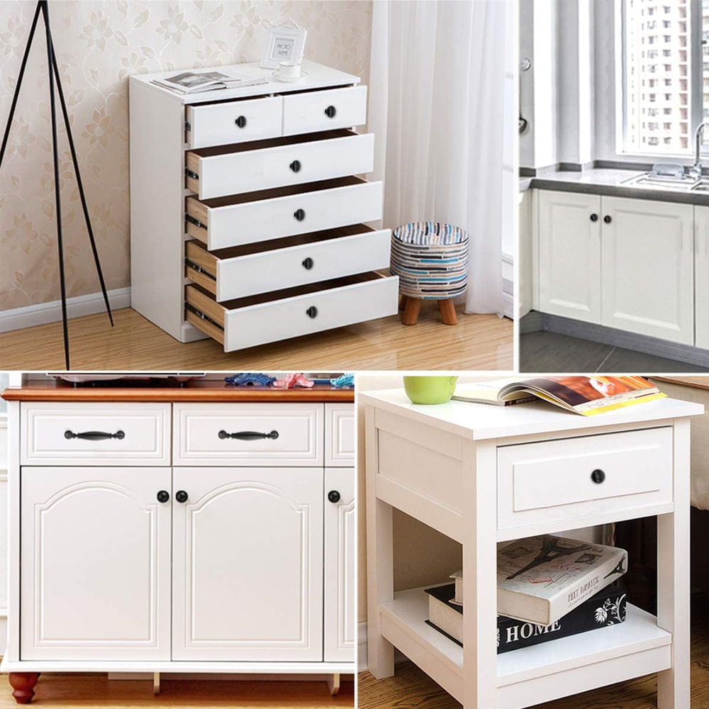 Black Cabinet Knobs Single Hole Matte Cabinet Hardware