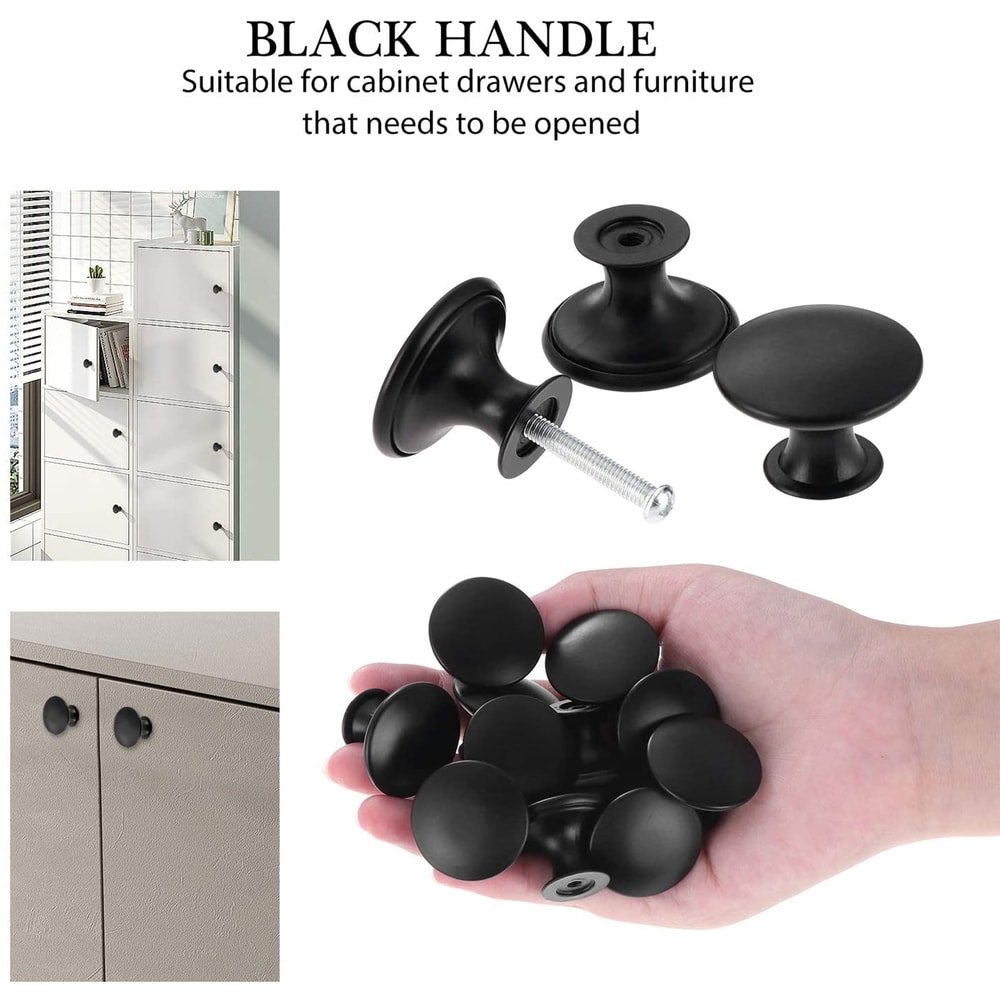 Black Cabinet Knobs Single Hole Matte Cabinet Hardware
