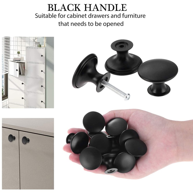 Black Cabinet Knobs Single Hole Matte Cabinet Hardware