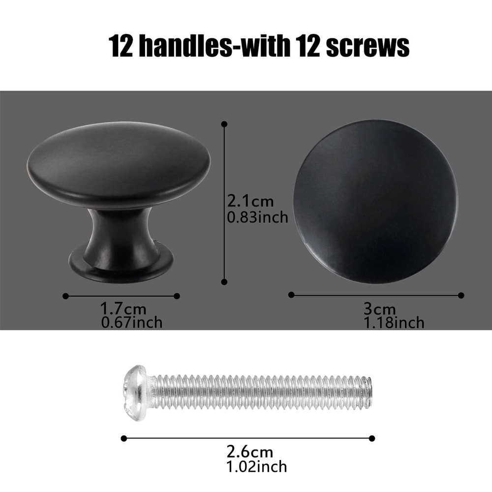 Black Cabinet Knobs Single Hole Matte Cabinet Hardware
