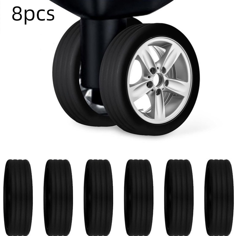 Silent Silicone Luggage Wheel Covers Set For Suitcase Wheel Protection 7