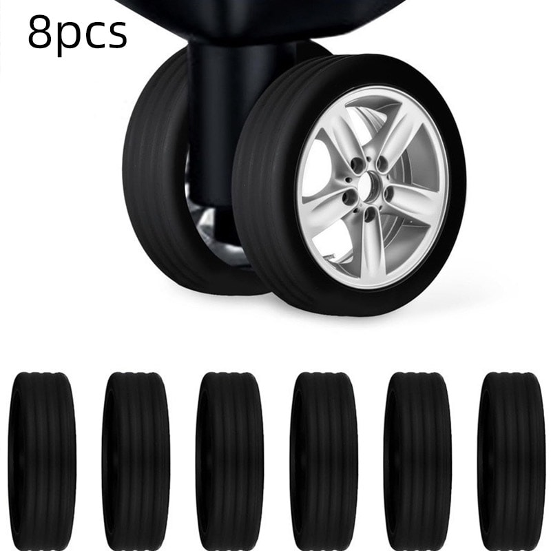 Silent Silicone Luggage Wheel Covers Set For Suitcase Wheel Protection 7
