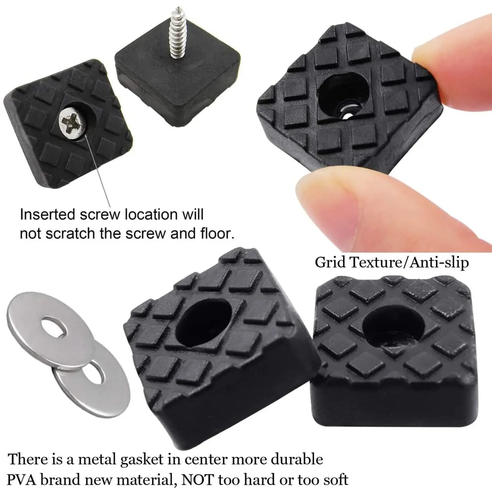 Non Slip Furniture Pads With Screws Square Chair Leg Floor Protectors 1