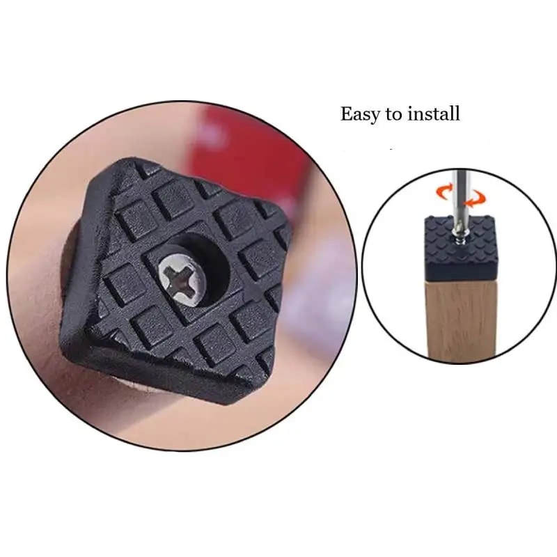 Non Slip Furniture Pads With Screws Square Chair Leg Floor Protectors 2