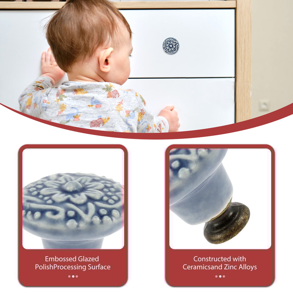 Vintage Ceramic Cabinet Knobs Set For Drawers Dressers And Cupboards 2