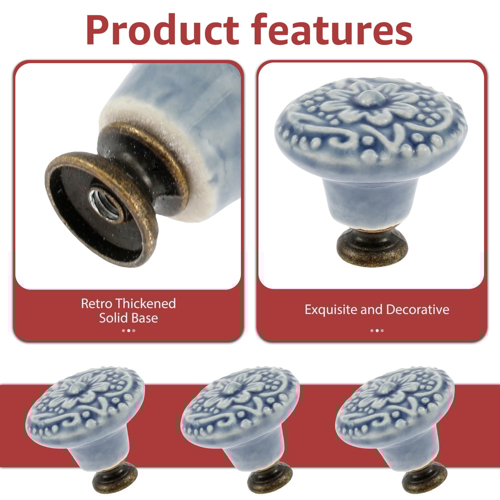 Vintage Ceramic Cabinet Knobs Set For Drawers Dressers And Cupboards 3