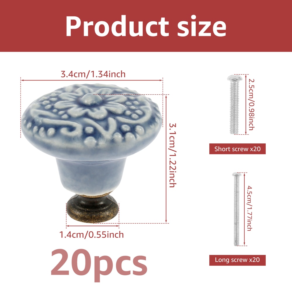 Vintage Ceramic Cabinet Knobs Set For Drawers Dressers And Cupboards 4
