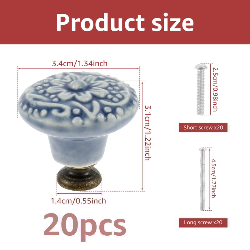 Vintage Ceramic Cabinet Knobs Set For Drawers Dressers And Cupboards 4