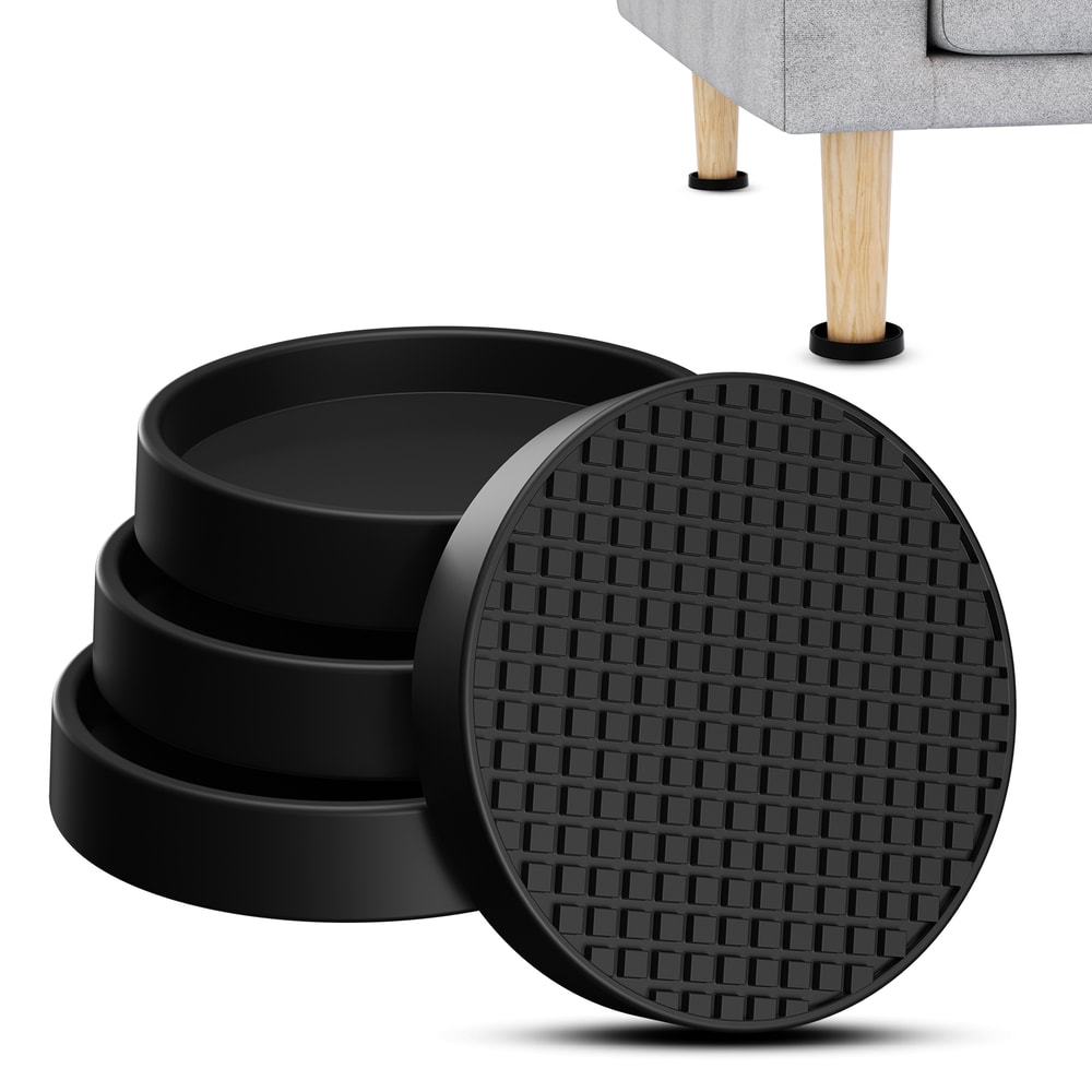 Furniture Caster Cups for Hardwood Floors Non Slip Rubber Bed and Chair Stoppers