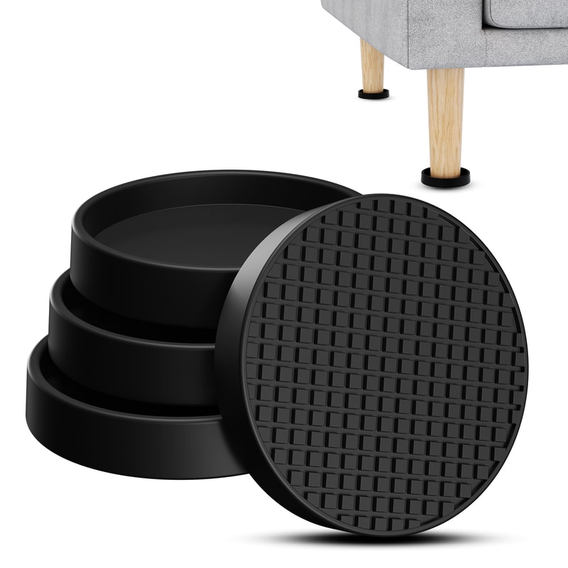 Furniture Caster Cups for Hardwood Floors Non Slip Rubber Bed and Chair Stoppers