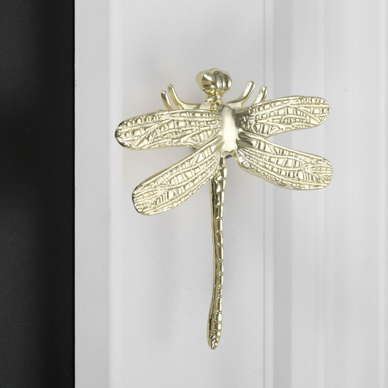 Brass Dragonfly Cabinet Knob Decorative Single Hole Drawer Pull
