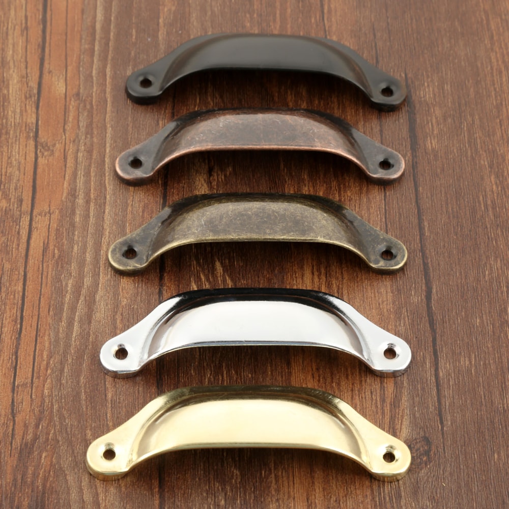 Vintage Shell Cabinet Drawer Pulls Set With Screws Antique Brass Dresser And Cupboard Handles 5