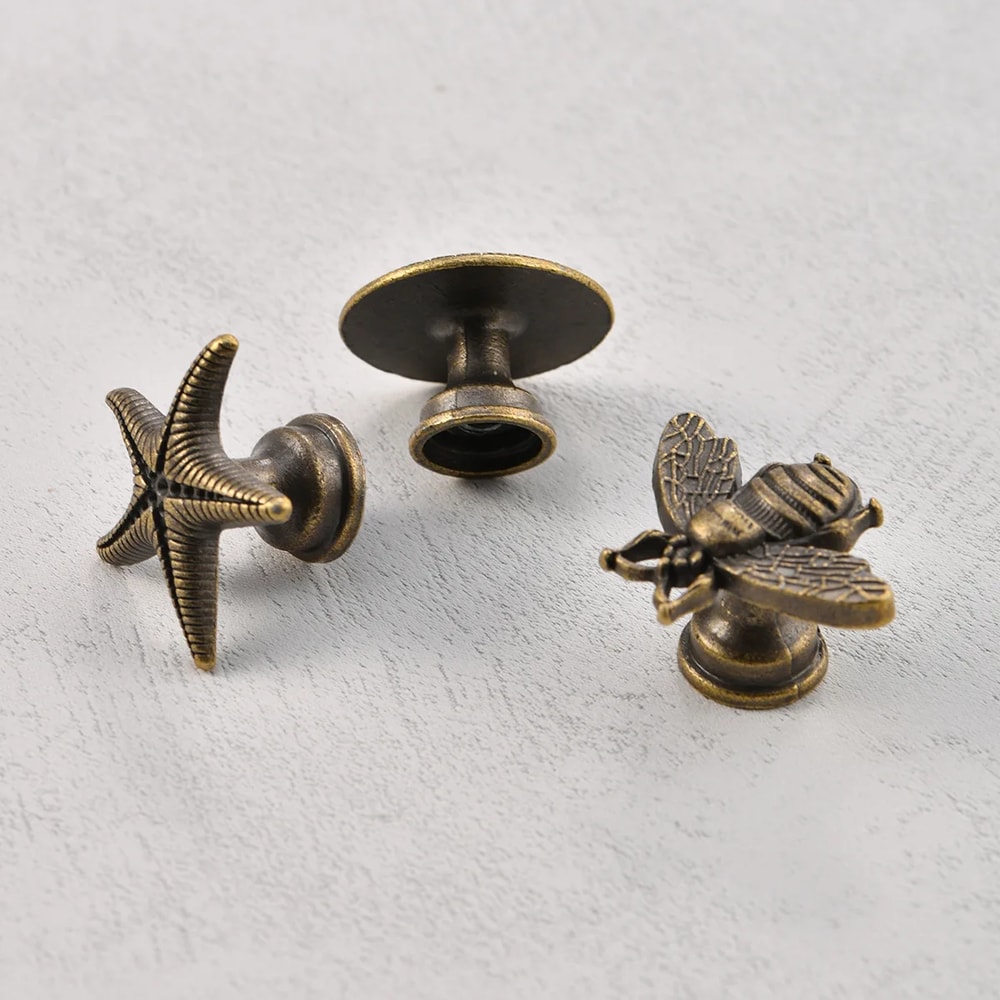 Coastal Starfish Cabinet Knob Antique Bronze Zinc Alloy Drawer Pull 1