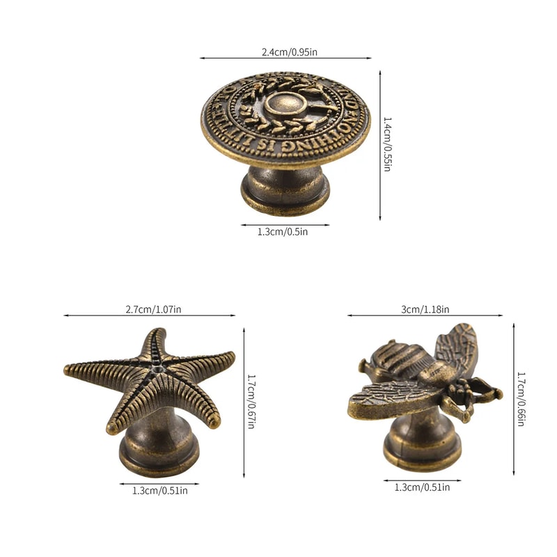 Coastal Starfish Cabinet Knob Antique Bronze Zinc Alloy Drawer Pull 2