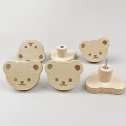 bear wooden cabinet knobs for kids dressers and wardrobes