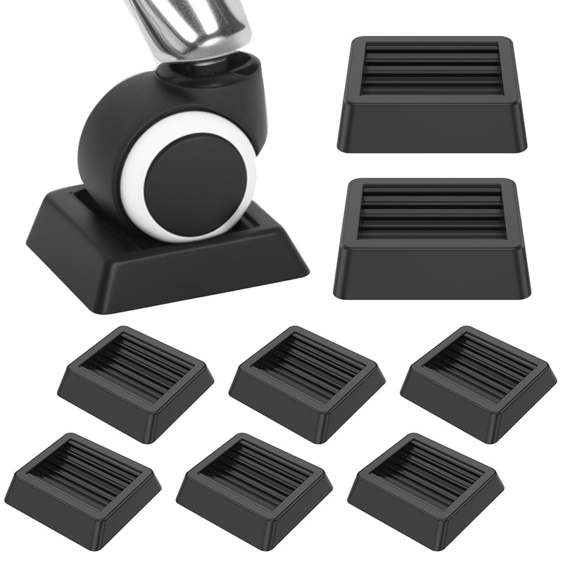 Non Slip Office Chair Wheel Stoppers Caster Cups Floor Protectors Set 0